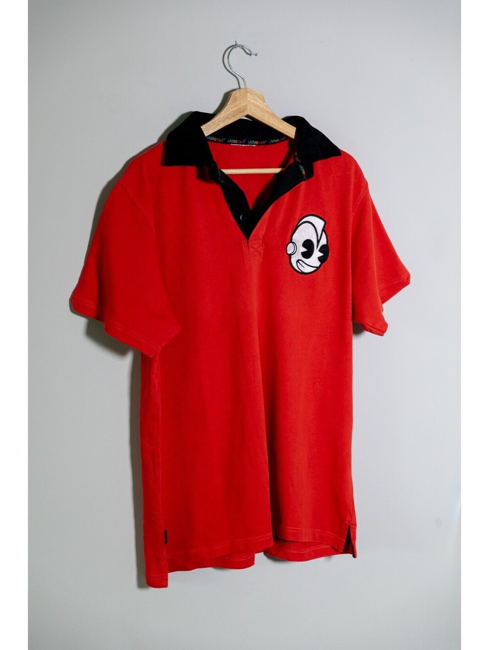 KidRobot Designer Brand Y2K Vintage Red Polo Embroidered Robot Logo Men's XL